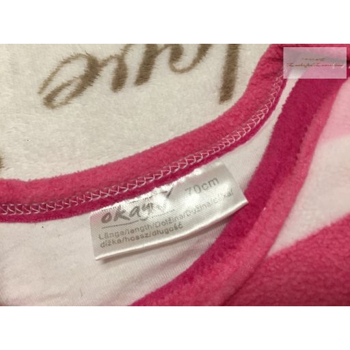 Okay 0-6 hó 70 cm rózsaszín csíkos puha plüss-pamut lány hálózsák 2,5 TOG - újszerű,hibátlan