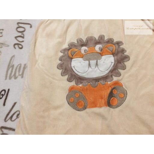 Baby Club 6-9 hó 74 cm oroszlán mintás plüss - pamut fiú  hálózsák - újszerű,hibátlan