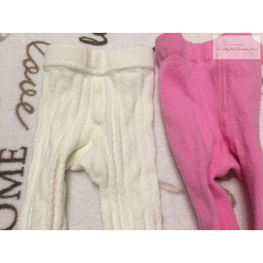 George és Mini Club újszülött 50 - 56 cm 4,1 kg rózsaszín és fehér, anyagában mintás lány harisnya szett  újszerű,hibátlan