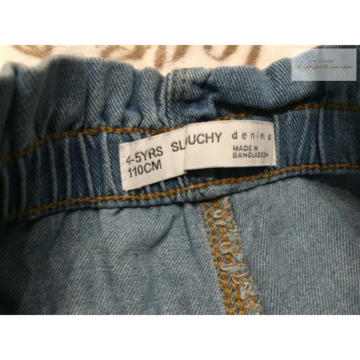 Denim 4-5 év 110 cm paperbag derekú, bő szabású farmer lány nadrág újszerű,hibátlan