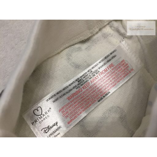 Primark 3-6 hó 62-68 cm fehér, Mickey mintás hurkolt pamut fiú nadrág- új, szettet bontottam