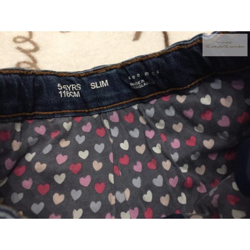 Denim 5-6 év 110-116 cm  pamut béléses,  puha pamutos farmer anyagú lány nadrág  - újszerű,hibátlan