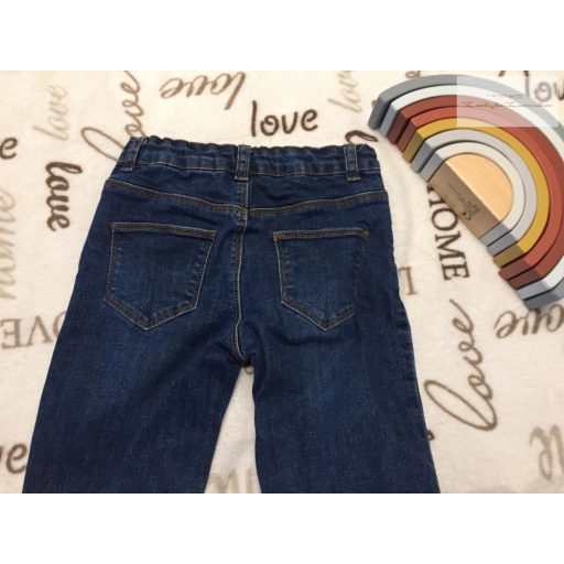 Denim 5-6 év 110-116 cm  pamut béléses,  puha pamutos farmer anyagú lány nadrág  - újszerű,hibátlan
