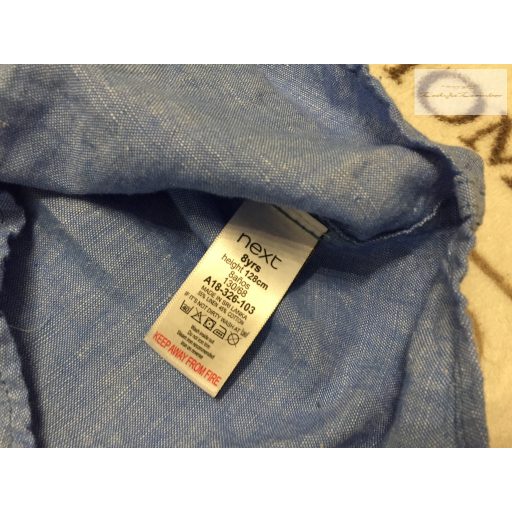 Next 8 év 128 cm kék, lenvászon fiú ing- újszerű,hibátlan