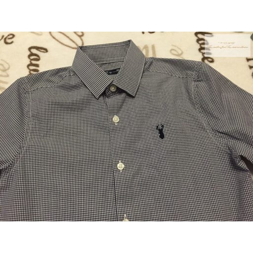 Next 7 év 122 cm  fekete - fehér apró kockás fiú ing  - új,átnőtt, csak lecímkézve