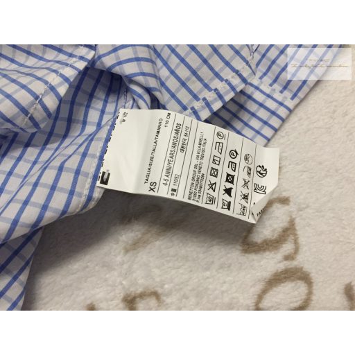 Benetton XS 4-5 év 104-110 cm kék - fehér kockás alkalmi/ elegáns fiú ing - új, csak lecímkézve