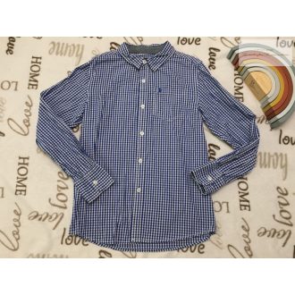  Primark 10-11 év 140-146 cm kék - fehér kockás alkalmi/ elegáns fiú ing- újszerű,hibátlan