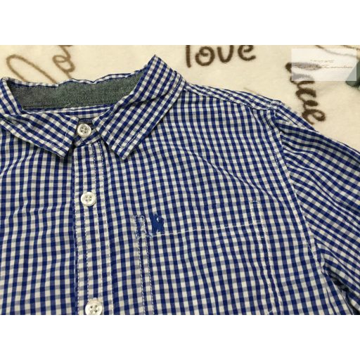 Primark 10-11 év 140-146 cm kék - fehér kockás alkalmi/ elegáns fiú ing- újszerű,hibátlan