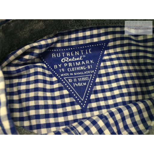 Primark 10-11 év 140-146 cm kék - fehér kockás alkalmi/ elegáns fiú ing- újszerű,hibátlan