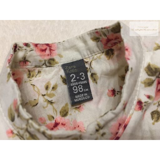 Zara 2-3 év 98 cm bézs, virágmintás lány ing- újszerű, hibátlan