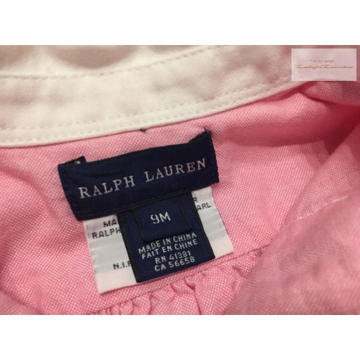 Ralph Lauren 9 hó 74 cm rózsaszín alkalmi/ elegáns lány ing - újszerű,hibátlan