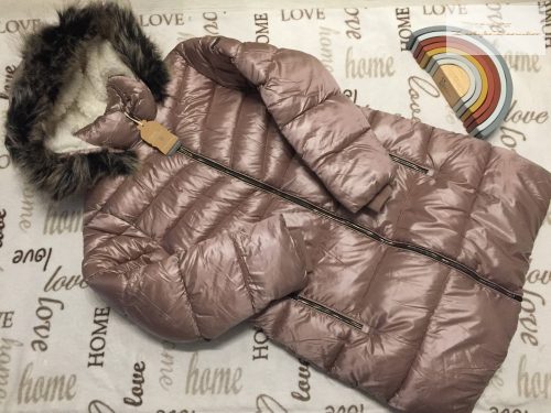 Next 12 év 152 cm szőrme béléses vastag téli lány kabát-  új, címkés