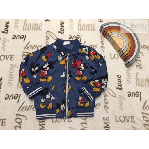 Disney 18- 24 hó 92 cm kék, Mickey mintás fiú vastagabb átmeneti kabát újszerű,hibátlan