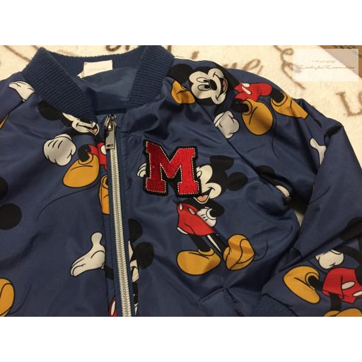 Disney 18- 24 hó 92 cm kék, Mickey mintás fiú vastagabb átmeneti kabát újszerű,hibátlan