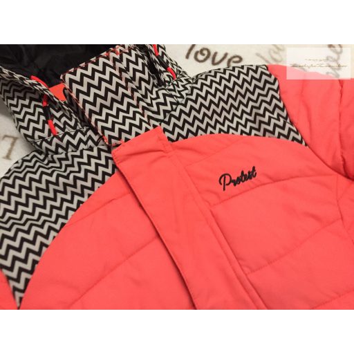 Protest 12 év 152 cm rózsaszín-fekete-fehér lány síkabát - újszerű,hibátlan