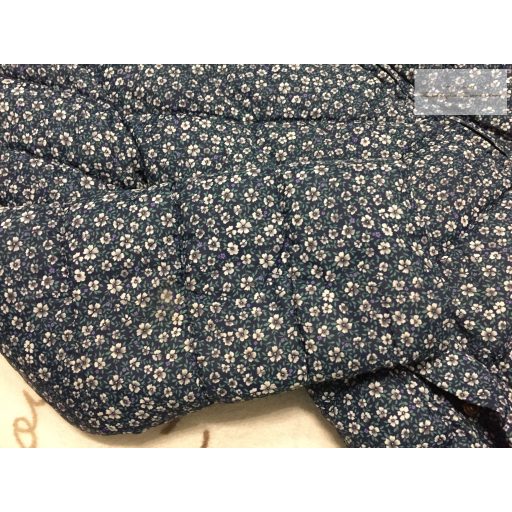 Mango 11-12 év 152 cm kék, fehér virágmintás polár béléses lány kabát - újszerű