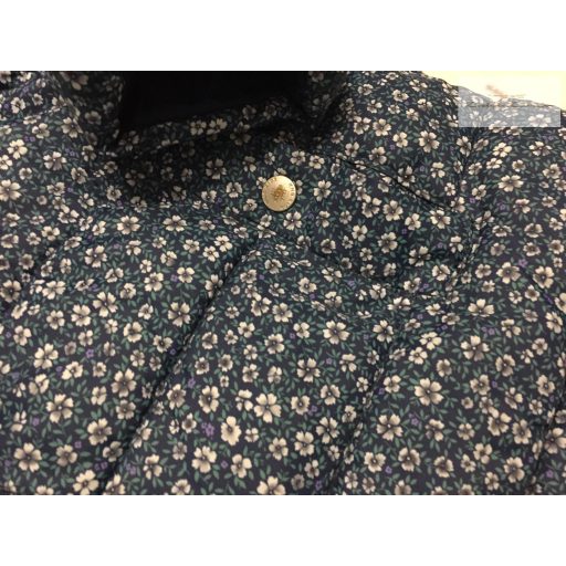 Mango 11-12 év 152 cm kék, fehér virágmintás polár béléses lány kabát - újszerű