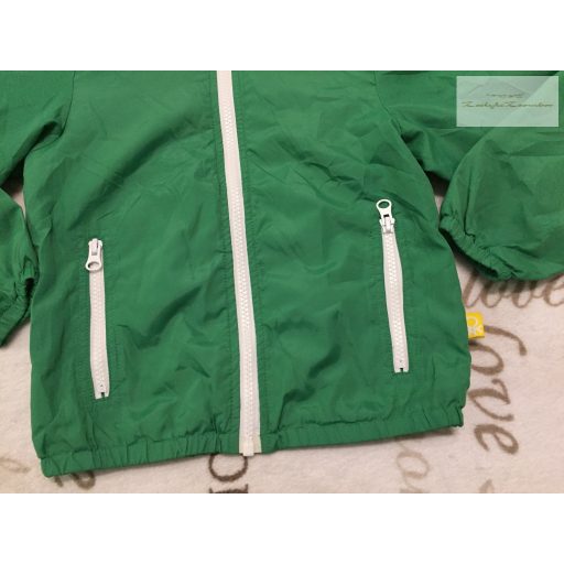 Benetton 4-5 év 104-110 cm zöld-sárga fiú széldzseki- nek bélelt-- újszerű,hibátlan