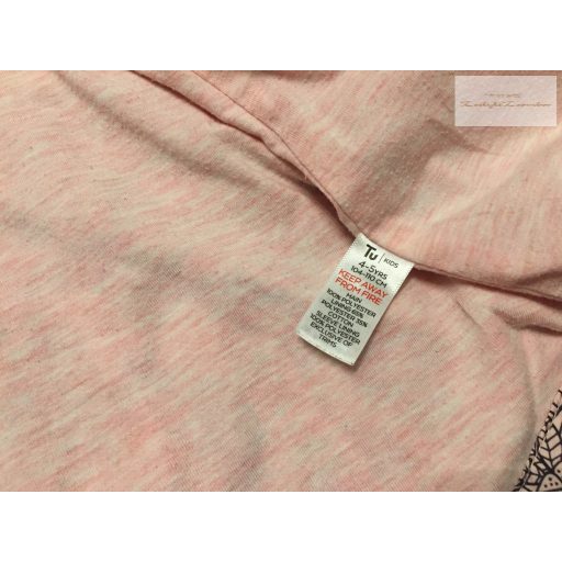 TU 4-5 év 104-110 cm rózsaszín, dzsungel - zsiráf-virágmintás pamut béléses lány  kabát/ széldzseki-  újszerű, hibátlan