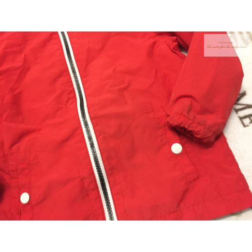Mothercare 3-4 év 104 cm piroa, pamut béléses vékony átmeneti fiú kabát-újszerű,hibátlan