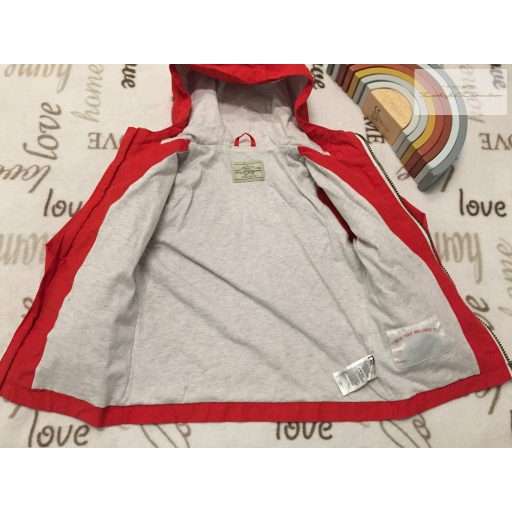 Mothercare 3-4 év 104 cm piroa, pamut béléses vékony átmeneti fiú kabát-újszerű,hibátlan