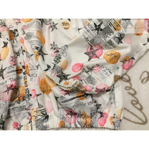 John Galliano 12 év 152 cm fehér, színes mintás lány széldzseki - újszerű,hibátlan