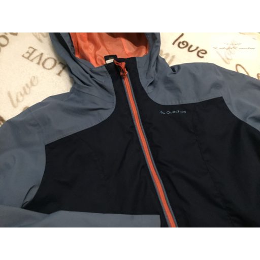 Decathlon 10 év 13-142 cm  kék - szürke- lazac színű vékonyabb átmeneti kabát/ széldzseki újszerű,hibátlan
