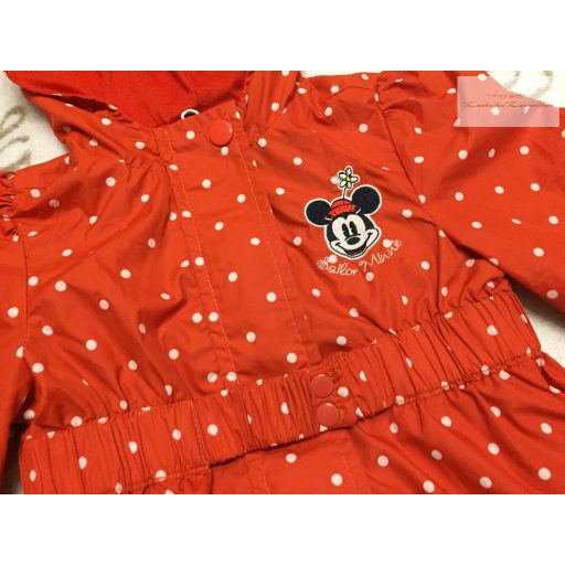 Original Marines 12-18 hó 86 cm piros, Minnie mintás pamut béléses átmeneti lány kabát - újszerű,hibátlan