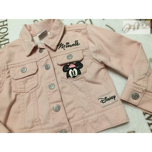 Disney Mickey 12-18 hó 80-86 cm rózsaszín, Minnie-Mickey mintás lány farmer kabát- újszerű,hibátlan
