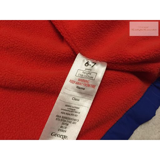 George 6-7 év 116-122 cm  kék - narancssárga polár béléses fiú átmeneti kabát-  újszerű, hibátlan
