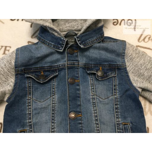 Primark 5-6 év 116 cm kék, farmer  -  pamut fiú kabát - újszerű,hibátlan