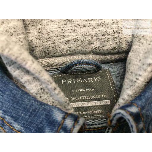 Primark 5-6 év 116 cm kék, farmer  -  pamut fiú kabát - újszerű,hibátlan