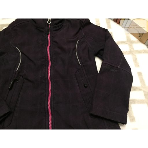 Rossi 6-7 év 116-122 cm sötét lila polár béléses lány átmeneti softshell kabát - újszerű