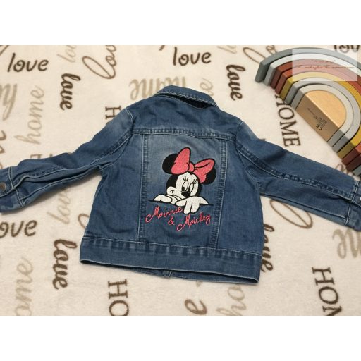 Disney at Primark 9-12 hó 74-80 cm Minnie-Mickey mintás farmer lány kabát-újszerű,hibátlan