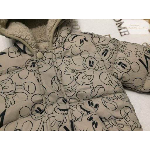 Disney at George 18-24 hó 86-92 cm  Mickey mintás szőrme béléses fiú téli kabát- új, csak lecímkézve