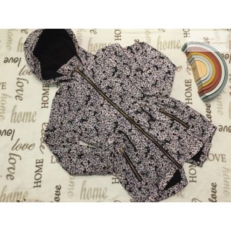   Matalan 9 év 134 cm kék, virágmintás polár béléses átmeneti lány kabát-újszerű,hibátlan