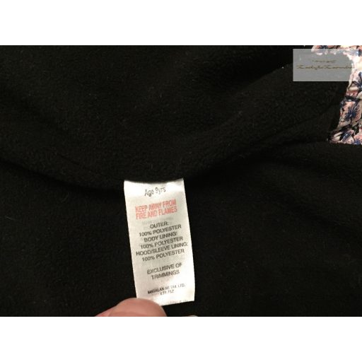 Matalan 9 év 134 cm kék, virágmintás polár béléses átmeneti lány kabát-újszerű,hibátlan