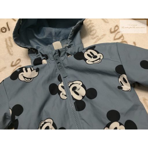 H§M 6-9 hó 74 cm kék, Mickey mintás polár béléses átmeneti fiú kabát - új, csak lecímkézve