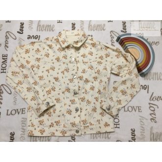 George 10-11 év 140-146 cm bézs, színes apró virágmintás lány farmerkabát -  új, átnőtt, csak átmosva   George 10-11 év 140-146 cm bézs, színes apró virágmintás lány farmerkabát -  új, átnőtt, csak átmosva