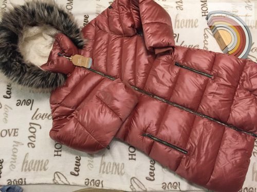 Next 12 év 152 cm  szőrme béléses vastag téli hosszított fazonú lány kabát -  új, címkés
