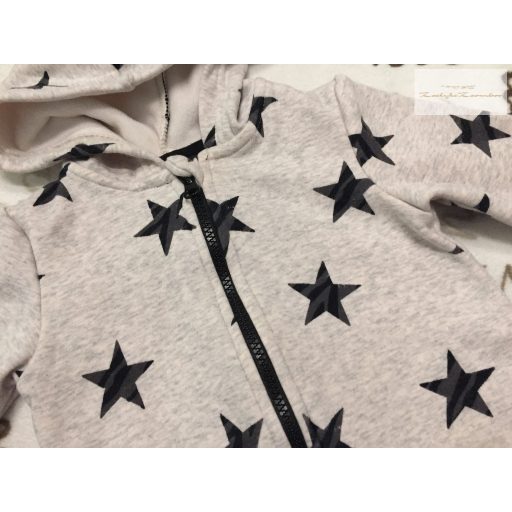 Next 12 - 18 hó 86 cm csillag mintás belül puha fleece , kívül pamut fiú kezeslábas/ all in -új, csak átmosva