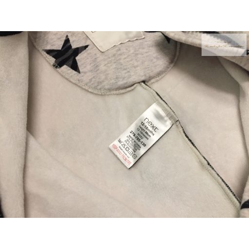 Next 12 - 18 hó 86 cm csillag mintás belül puha fleece , kívül pamut fiú kezeslábas/ all in -új, csak átmosva