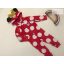 Disney 12-18 hó 80- 86  cm piros-fehér pöttyös Minnie mintás nagyon puha plüss kezeslábas/ átmeneti overál- újszerű,hibátlan