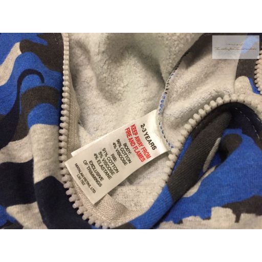 Matalan 2-3 év 92 -98 cm kék - szürde terep és dinó mintás pamut fiú kezeslábas/ all-in- újszerű,hibátlan