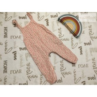   Next 18 - 24 hó 86-92 cm rózsaszín, virágmintás pamut béléses lány kantáros nadrág/ playsuit -újszerű,hibátlan