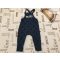 Mothercare 9-12 hó 80 cm  kék, Happy feliratos dinó mintás pamut fiú kantáros nadrág-újszerű,hibátlan