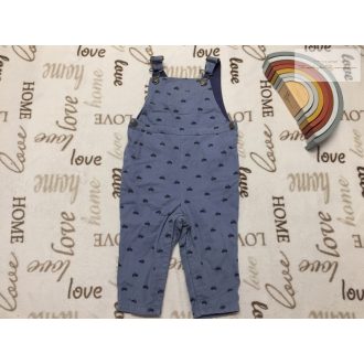   The Little White Company 12-18 hó 80-86 cm traktor mintás pamut béléses fiú kantáros farmer nadrág- újszerű