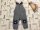 F§F 9-12 hó 80 cm 11 kg  térdein maci mintás, kék csíkos puha pamut fiú kantáros nadrág-újszerű,hibátlan