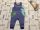 Mini Cuddles  6-9 hó 68-74 cm kék csíkos, dinó mintás vékony pamut fiú kantáros nadrág/ playsuit - új, szettet bontottam