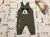 Disney at Primark 3-6 hó 62-68 cm zöld, Mickey mintás pamut fiú kantáros nadrág -újszerű,hibátlan